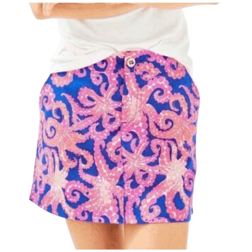 NWOT LILLY PULITZER Nicki Skort In Ikat Blue Ocean Print Size 6